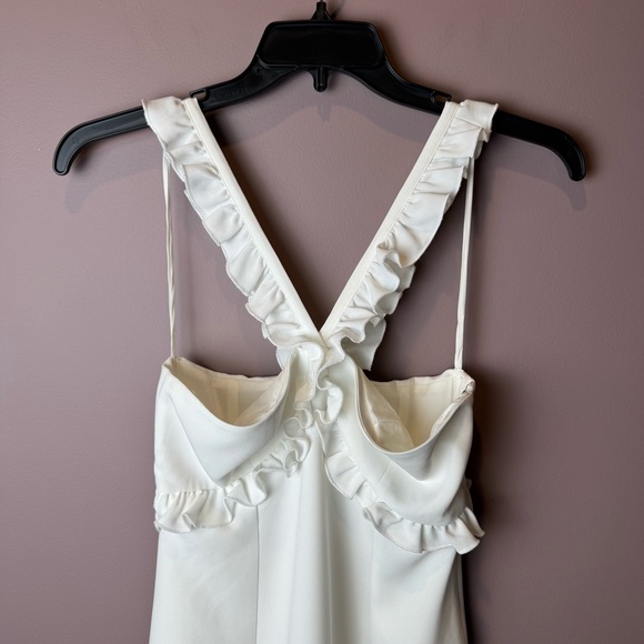 Cinq A Sept Kimora A-line Crepe Ruffle Midi Dress - Picture 4 of 11